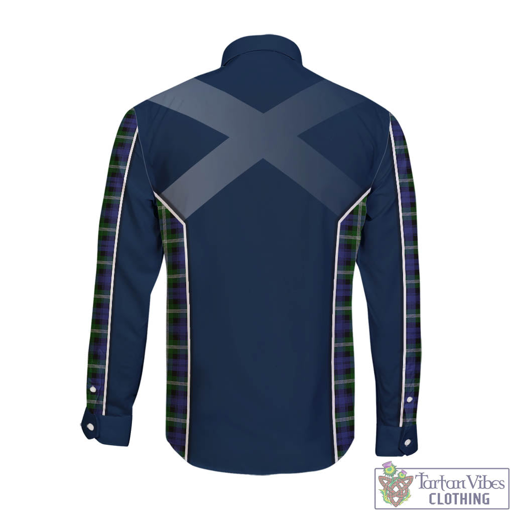 Tartan Vibes Clothing Baillie Modern Tartan Long Sleeve Button Up Shirt with Family Crest and Lion Rampant Vibes Sport Style