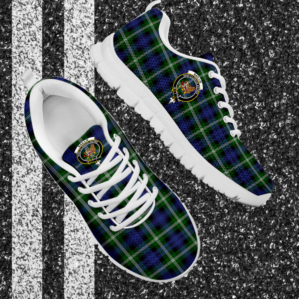 Baillie Modern Tartan Sneakers with Family Crest - Tartanvibesclothing