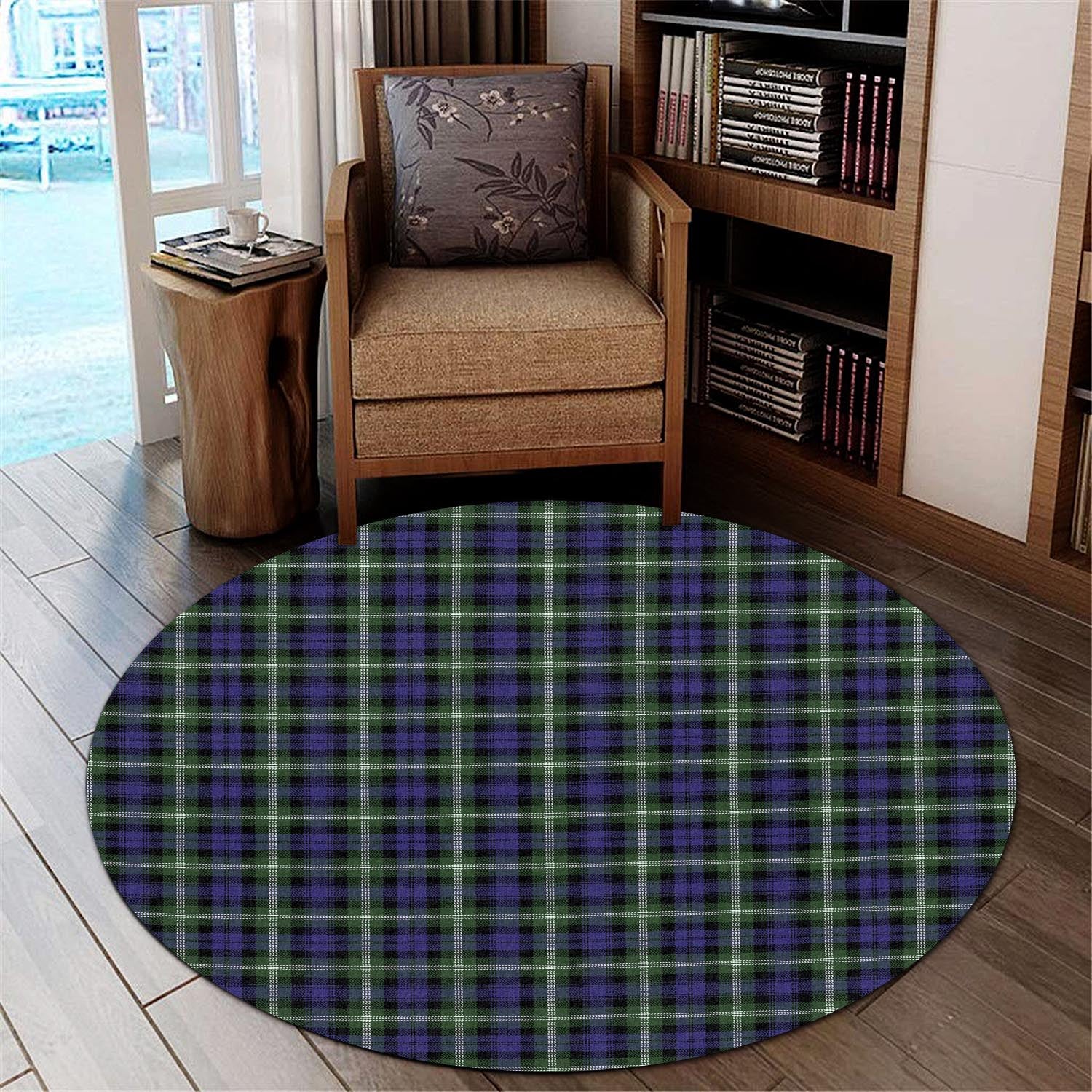 Baillie Modern Tartan Round Rug - Tartanvibesclothing