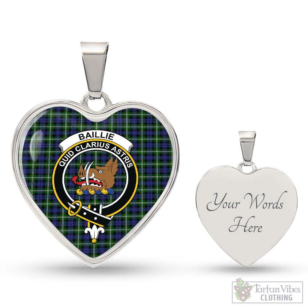 Tartan Vibes Clothing Baillie Modern Tartan Heart Necklace with Family Crest