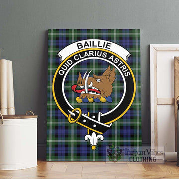 Baillie of Polkemmet Tartan Canvas Print Wall Art with Family Crest