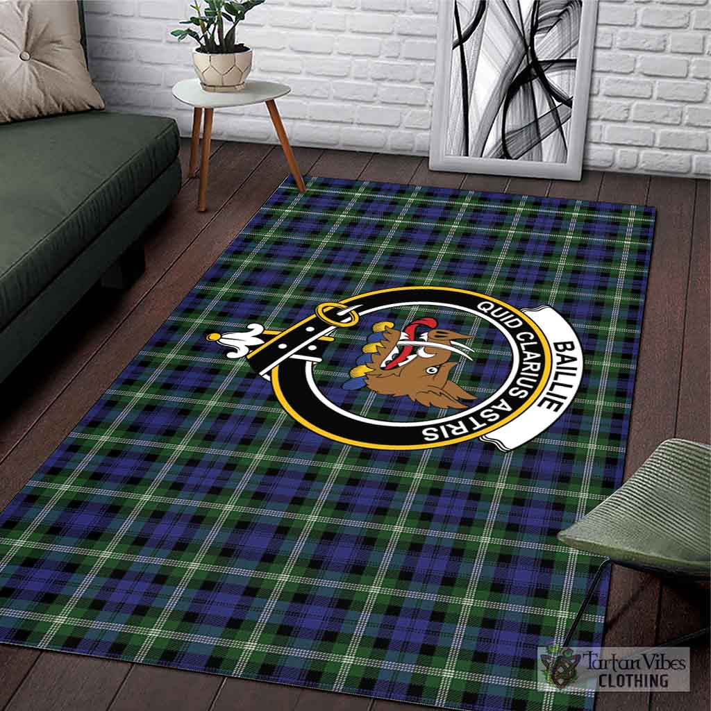 Tartan Vibes Clothing Baillie of Polkemmet Tartan Area Rug with Family Crest