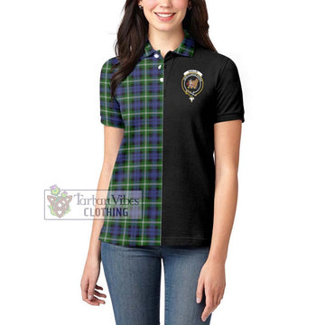 Baillie of Polkemmet Tartan Women's Polo Shirt with Family Crest and Half Of Me Style