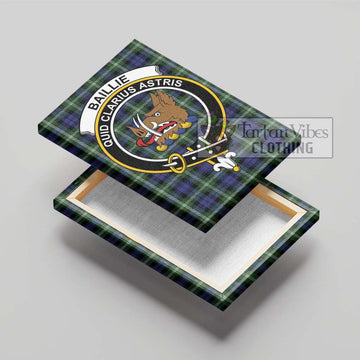 Baillie of Polkemmet Tartan Canvas Print Wall Art with Family Crest