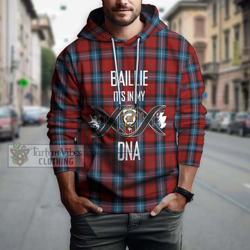 Baillie of Polkemmet Red Tartan Hoodie with Family Crest DNA In Me Style