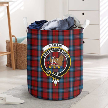 Baillie of Polkemmet Red Tartan Laundry Basket with Family Crest