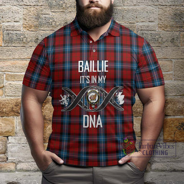 Baillie of Polkemmet Red Tartan Polo Shirt with Family Crest DNA In Me Style