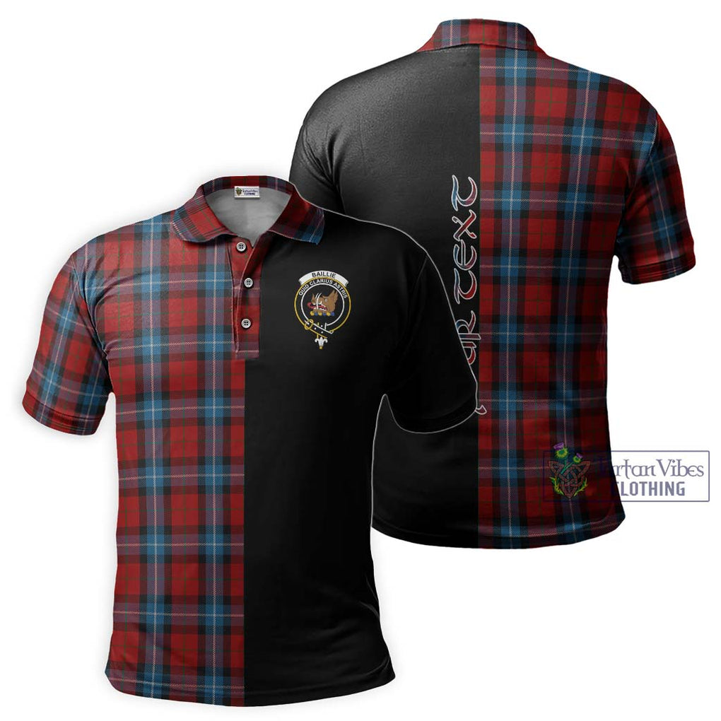 Baillie of Polkemmet Red Tartan Polo Shirt with Family Crest and Half Of Me Style Kid - Tartanvibesclothing Shop