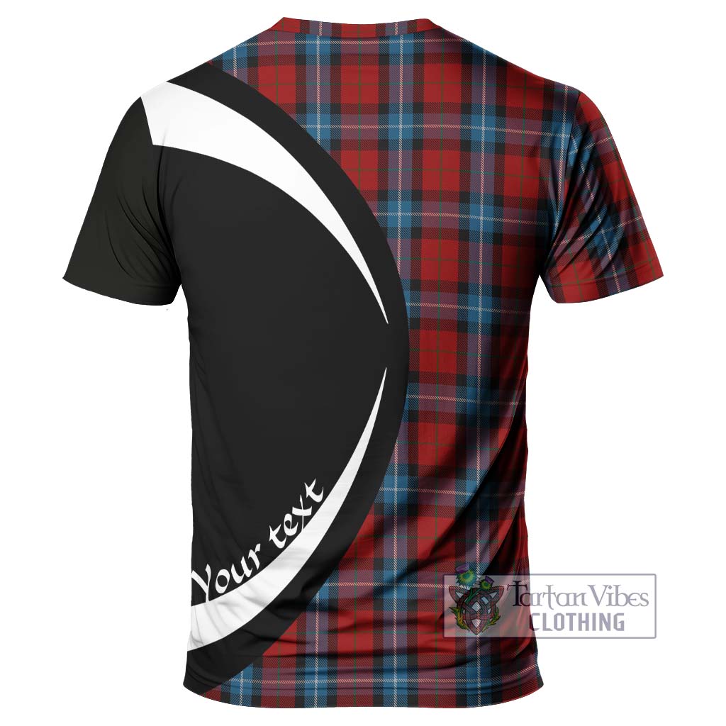 Tartan Vibes Clothing Baillie of Polkemmet Red Tartan T-Shirt with Family Crest Circle Style