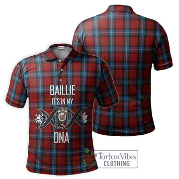 Baillie of Polkemmet Red Tartan Polo Shirt with Family Crest DNA In Me Style