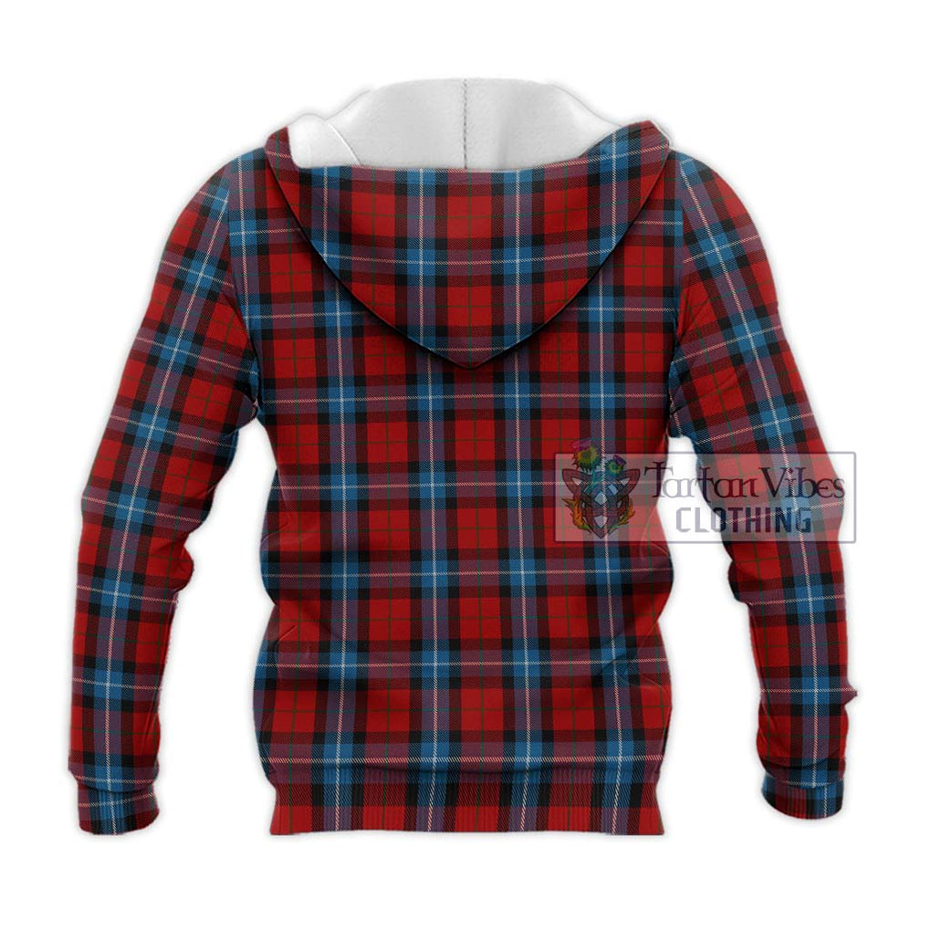 Baillie of Polkemmet Red Tartan Knitted Hoodie with Family Crest DNA In Me Style - Tartanvibesclothing Shop