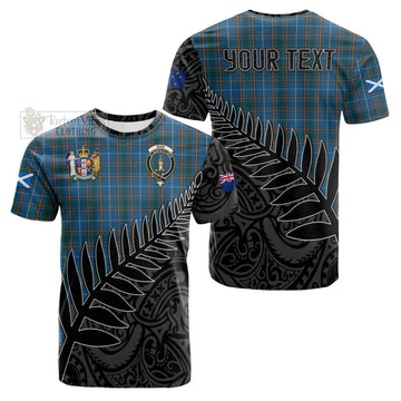 Bain Crest Tartan Cotton T-shirt with New Zealand Silver Fern Half Style