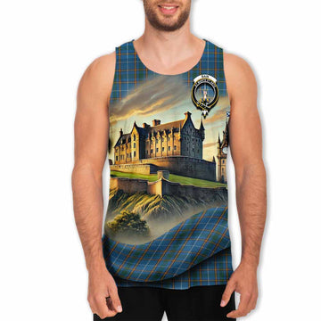 Bain Tartan Family Crest Men's Tank Top with Scottish Ancient Castle Style Men - Tartan Vibes Clothing