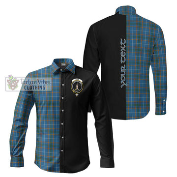 Bain Tartan Long Sleeve Button Shirt with Family Crest and Half Of Me Style Men's Shirt S - Tartan Vibes Clothing