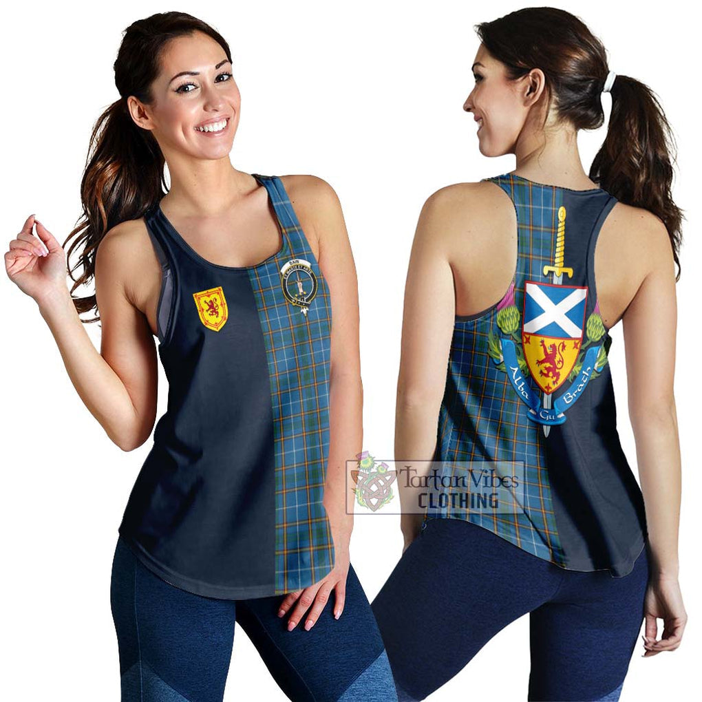 Tartan Vibes Clothing Bain Tartan Women's Racerback Tanks with Scottish Lion Royal Arm Half Style