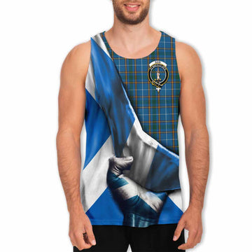 Bain Tartan Men's Tank Top with Family Crest Scotland Patriotic Style Men - Tartan Vibes Clothing