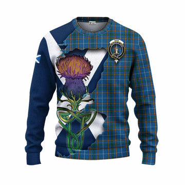 Bain Tartan Family Crest Knitted Sweater Scottish Thistle Celtic Inspired Unisex - Tartan Vibes Clothing