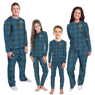 Bain Tartan Pajamas Family Set with Family Crest