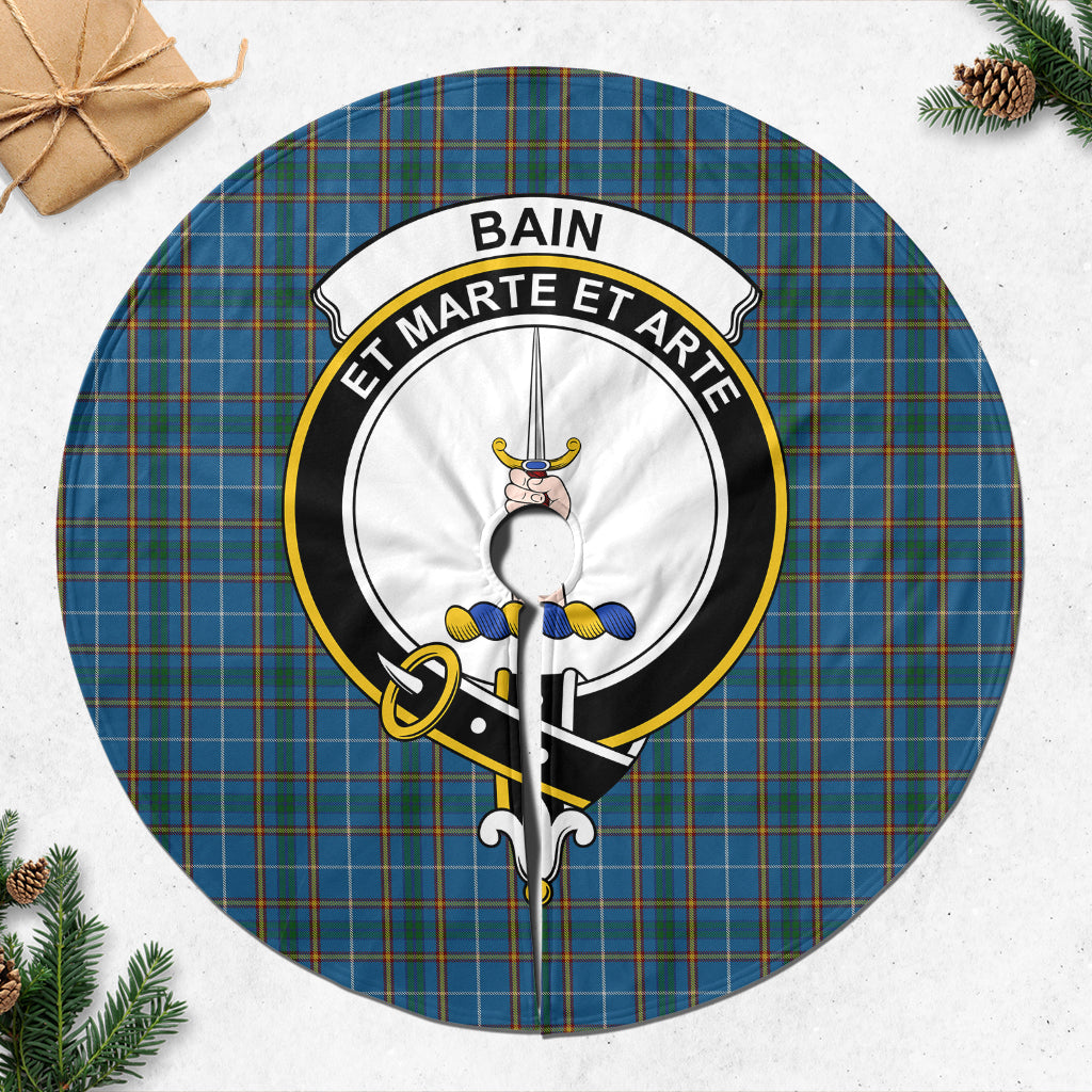 Bain Tartan Christmas Tree Skirt with Family Crest - Tartanvibesclothing