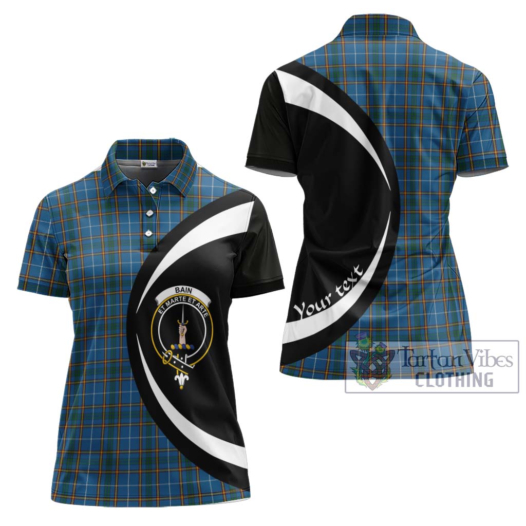 Bain Tartan Women's Polo Shirt with Family Crest Circle Style Women - Tartan Vibes Clothing