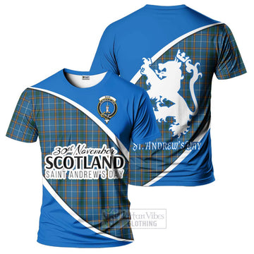 Bain Family Crest Tartan T-Shirt Celebrate Saint Andrew's Day in Style