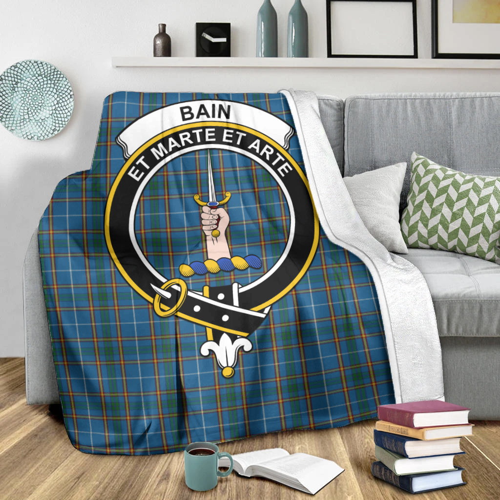 Bain Tartan Blanket with Family Crest X-Large 59 x 79 inches 150 x 200 cm - Tartan Vibes Clothing