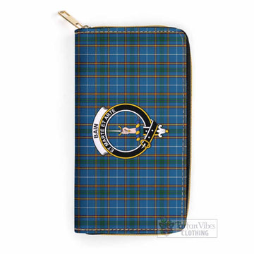 Bain Tartan Women's Leather Wallet with Family Crest One Size 19.7*10.5*3.5 cm - Tartan Vibes Clothing