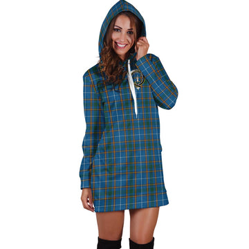 Bain Tartan Hoodie Dress with Family Crest - Tartan Vibes Clothing