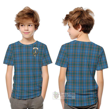 Bain Tartan Kid T-Shirt with Family Crest Youth XL Size14 - Tartan Vibes Clothing