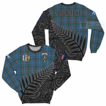 Bain Crest Tartan Sweatshirt with New Zealand Silver Fern Half Style