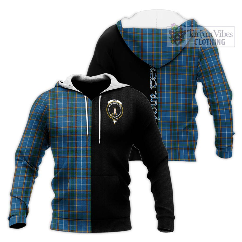 Bain Tartan Knitted Hoodie with Family Crest and Half Of Me Style Unisex Knitted Pullover Hoodie - Tartanvibesclothing Shop