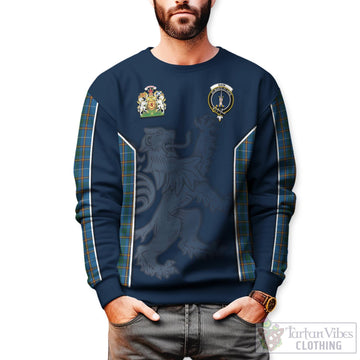 Bain Tartan Sweater with Family Crest and Lion Rampant Vibes Sport Style