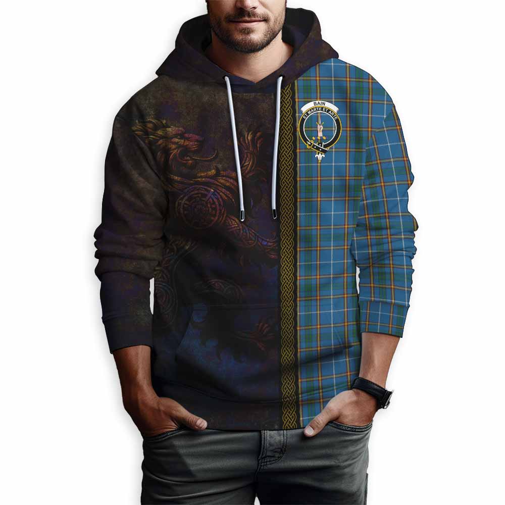 Bain Tartan Family Crest Hoodie Alba Gu Brath Be Brave Lion Ancient Style Pullover Hoodie - Tartan Vibes Clothing