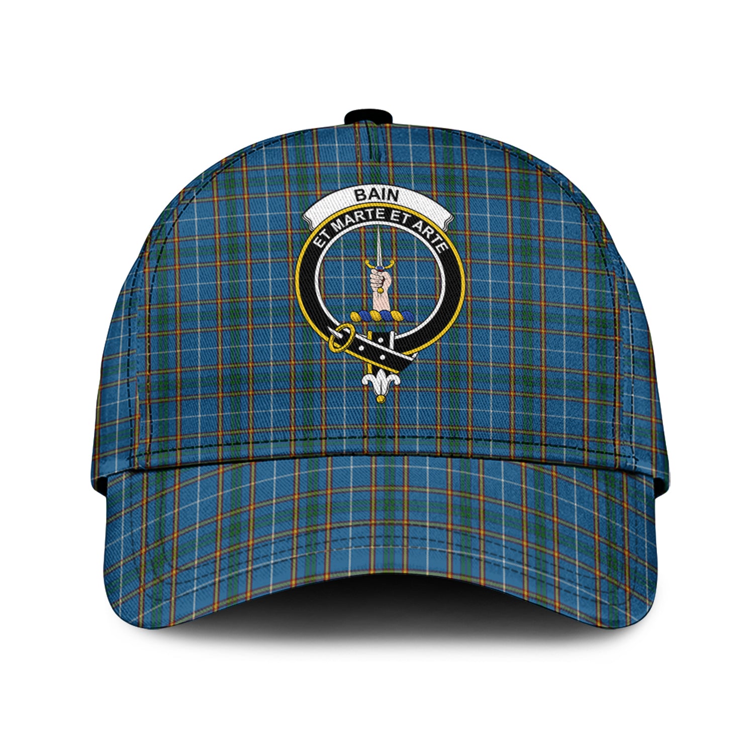 Bain Tartan Classic Cap with Family Crest Classic Cap Universal Fit - Tartan Vibes Clothing