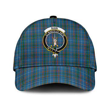 Bain Tartan Classic Cap with Family Crest