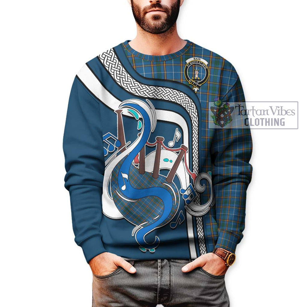 Bain Tartan Sweatshirt with Epic Bagpipe Style Unisex - Tartanvibesclothing Shop