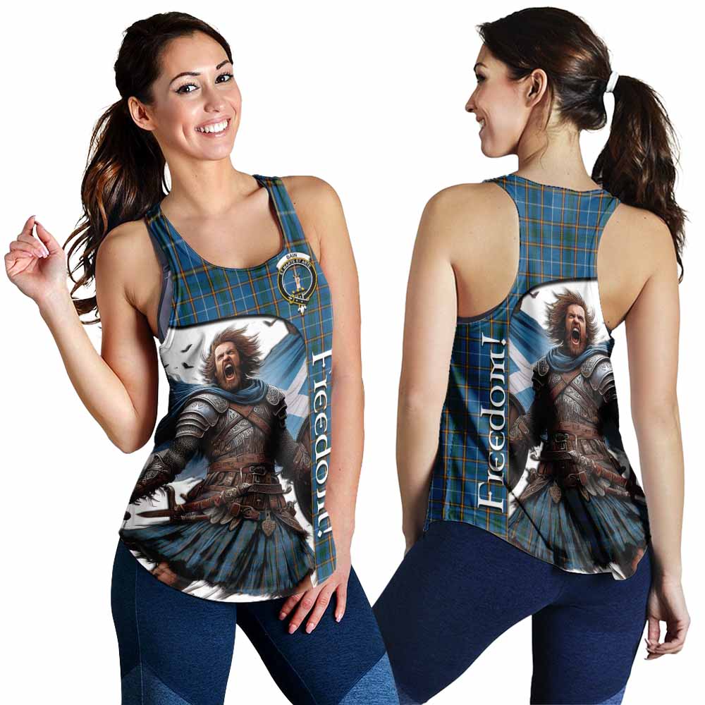 Tartan Vibes Clothing Bain Crest Tartan Women's Racerback Tanks Inspired by the Freedom of Scottish Warrior