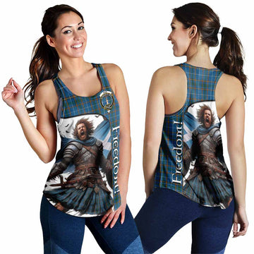 Bain Crest Tartan Women's Racerback Tanks Inspired by the Freedom of Scottish Warrior