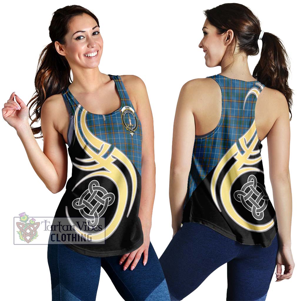 Bain Tartan Women's Racerback Tanks with Family Crest and Celtic Symbol Style 4XL - Tartan Vibes Clothing