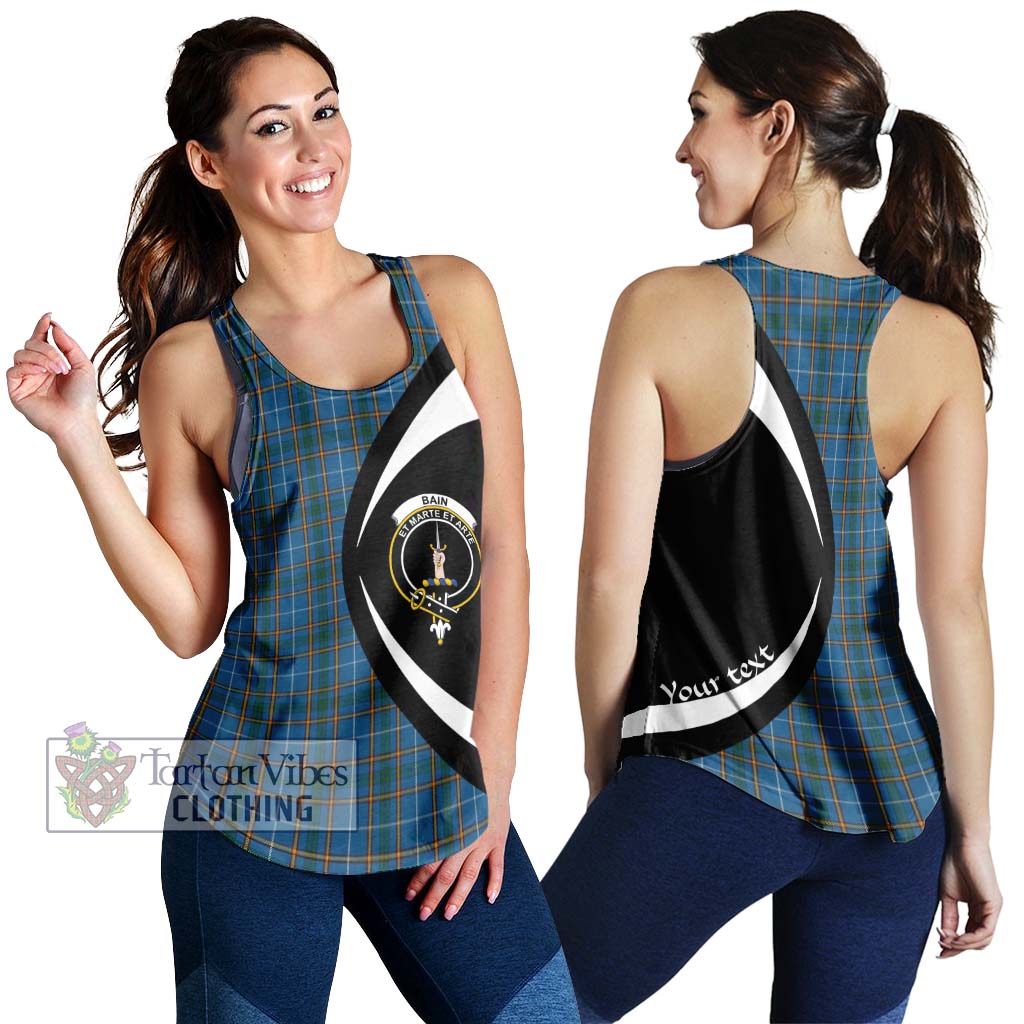 Bain Tartan Women's Racerback Tanks with Family Crest Circle Style 4XL - Tartan Vibes Clothing