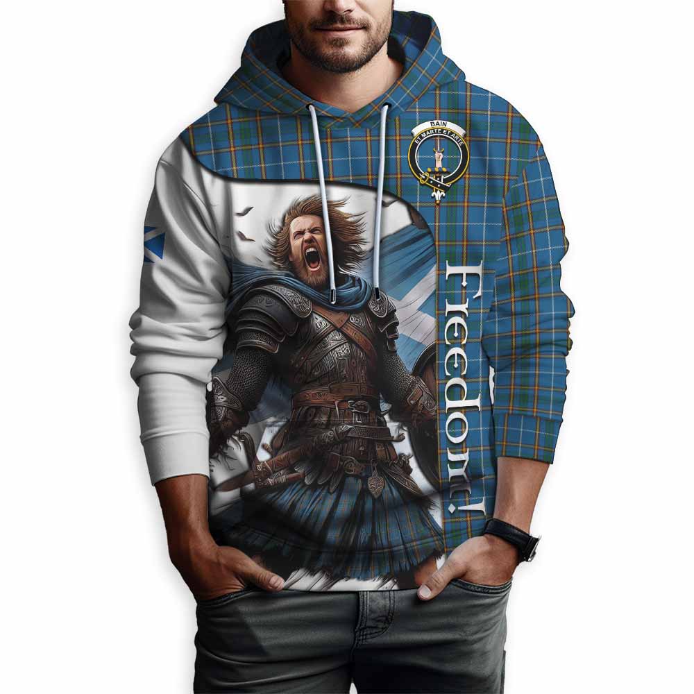 Tartan Vibes Clothing Bain Crest Tartan Hoodie Inspired by the Freedom of Scottish Warrior