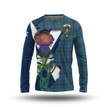 Bain Tartan Family Crest Long Sleeve T-Shirt Scottish Thistle Celtic Inspired Unisex - Tartan Vibes Clothing