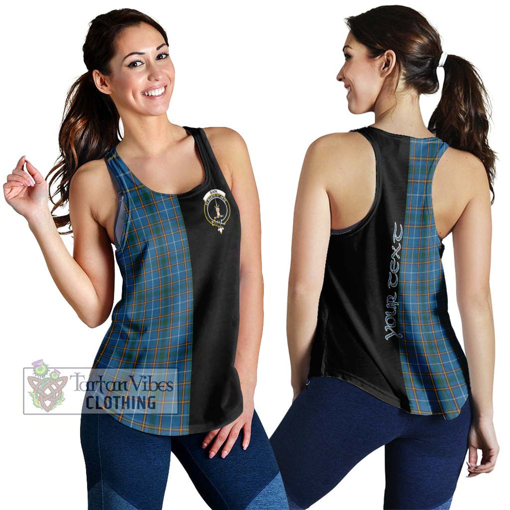 Bain Tartan Women's Racerback Tanks with Family Crest and Half Of Me Style 4XL - Tartanvibesclothing Shop