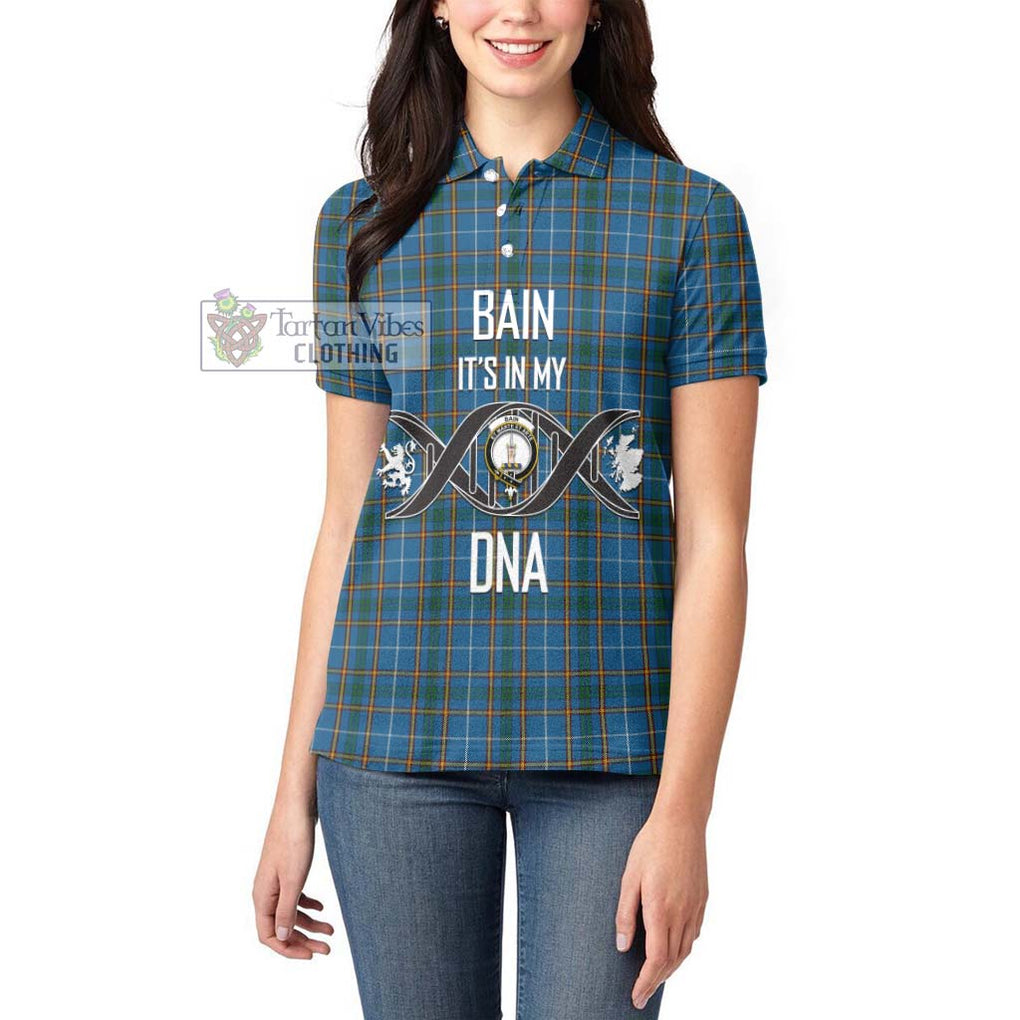 Bain Tartan Women's Polo Shirt with Family Crest DNA In Me Style Women - Tartanvibesclothing Shop