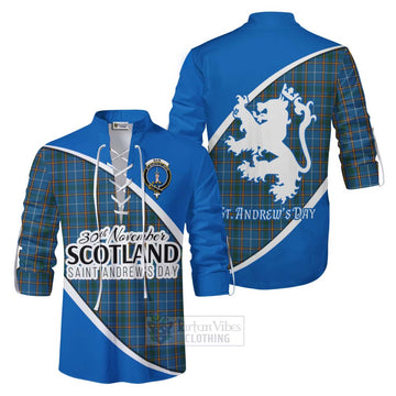 Bain Family Crest Tartan Ghillie Kilt Shirt Celebrate Saint Andrew's Day in Style