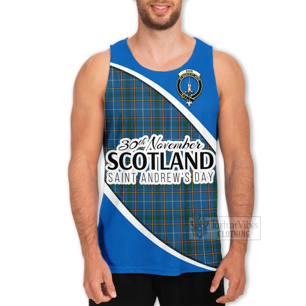 Tartan Vibes Clothing Bain Family Crest Tartan Men's Tank Top Celebrate Saint Andrew's Day in Style