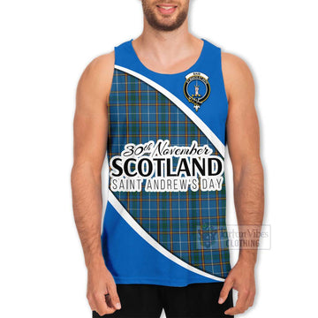 Bain Family Crest Tartan Men's Tank Top Celebrate Saint Andrew's Day in Style