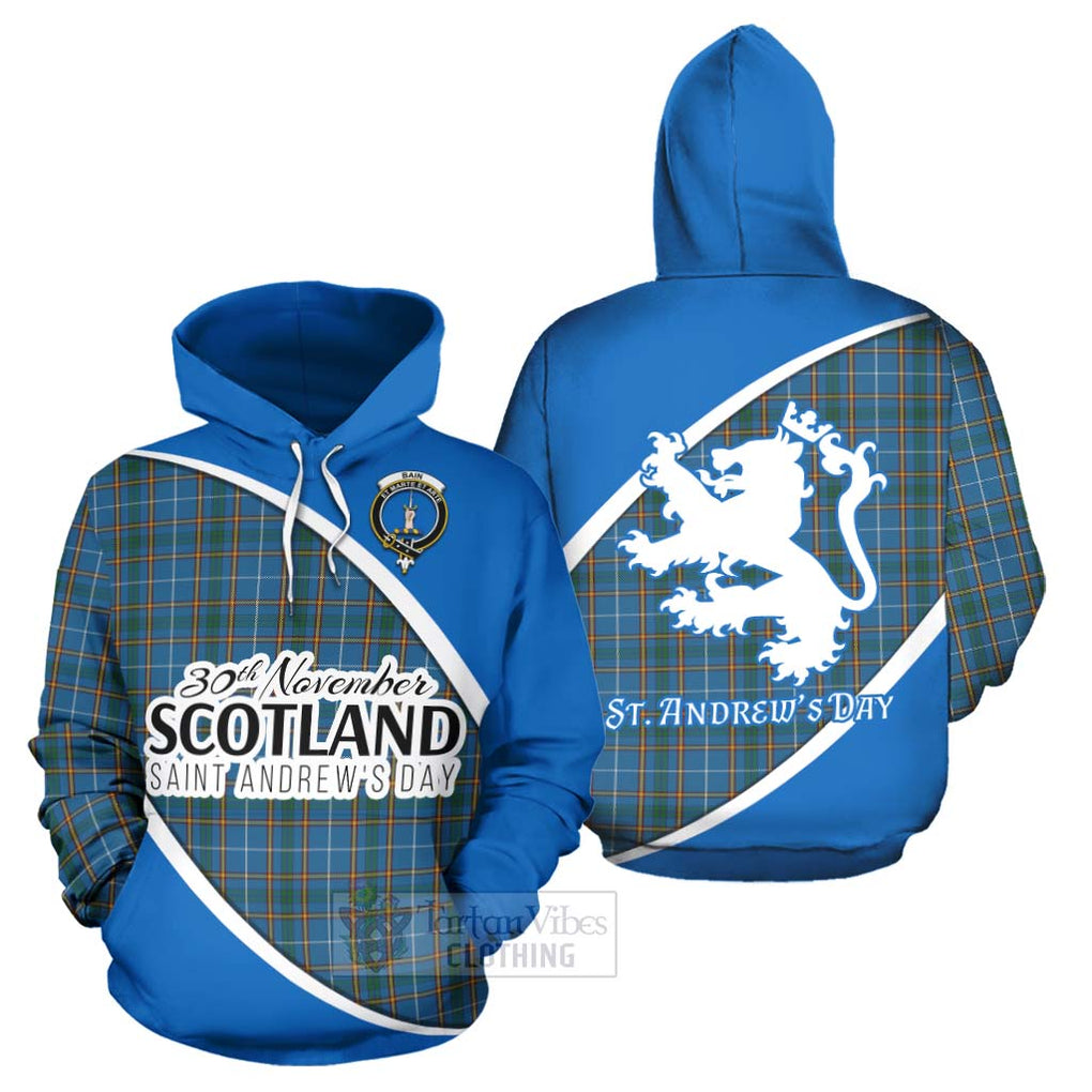 Tartan Vibes Clothing Bain Family Crest Tartan Hoodie Celebrate Saint Andrew's Day in Style