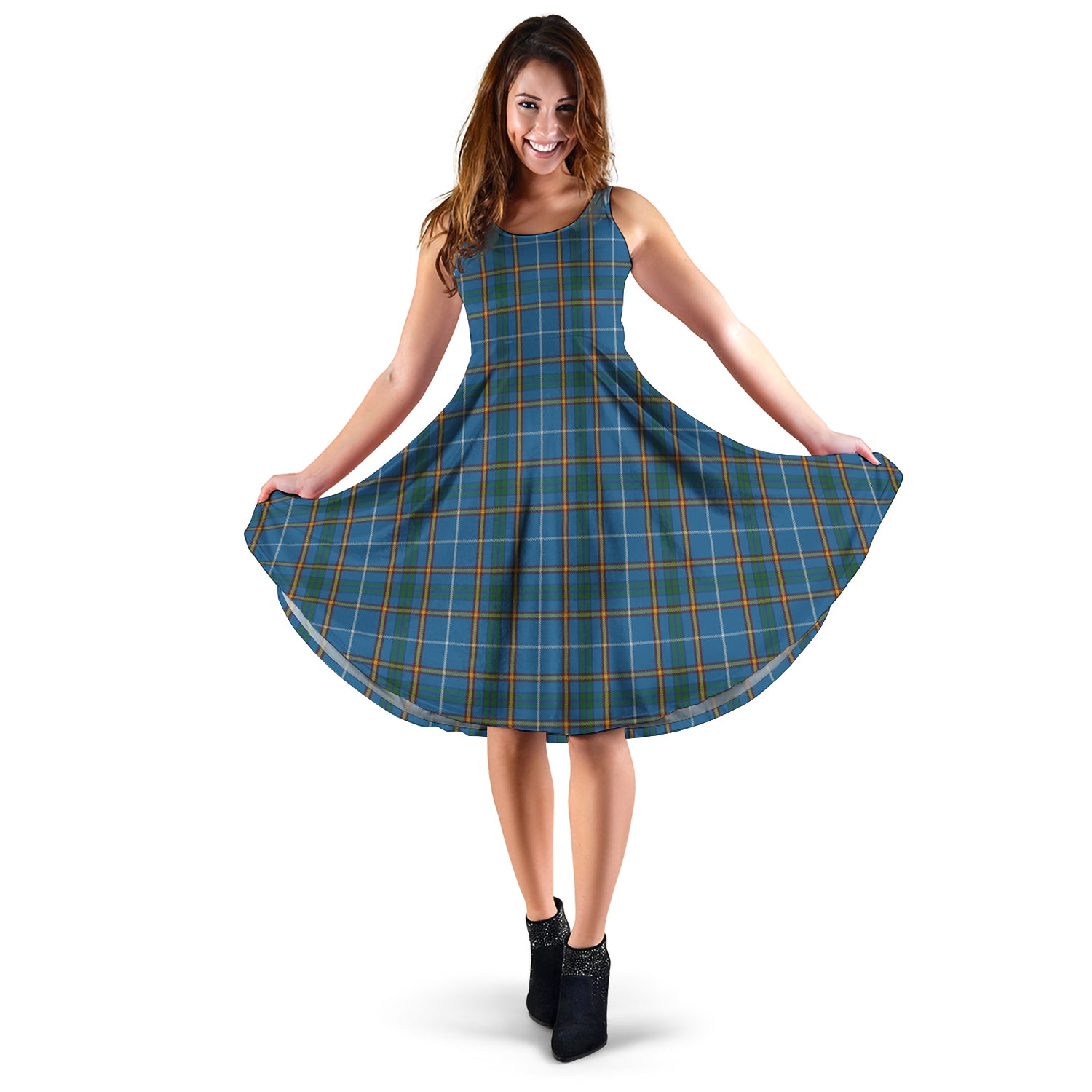 Bain Tartan Sleeveless Midi Womens Dress - Tartanvibesclothing