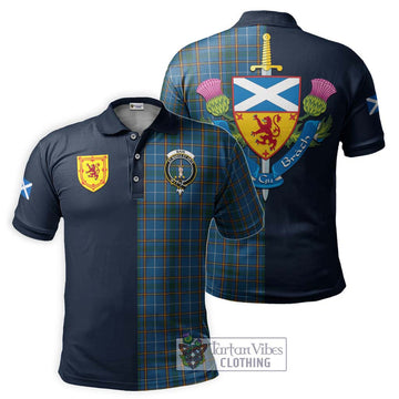 Bain Tartan Polo Shirt Alba with Scottish Lion Royal Arm Half Style Kid - Tartan Vibes Clothing